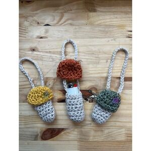 Crochet Mushy Lighter Holder 100% Recycled Handmade Keychain Necklace